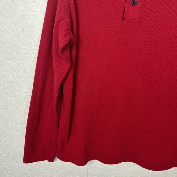 Billy Reid Henley Quarter Button Down Sweater Cotton Red Casual Large Warm - Picture 3 of 8